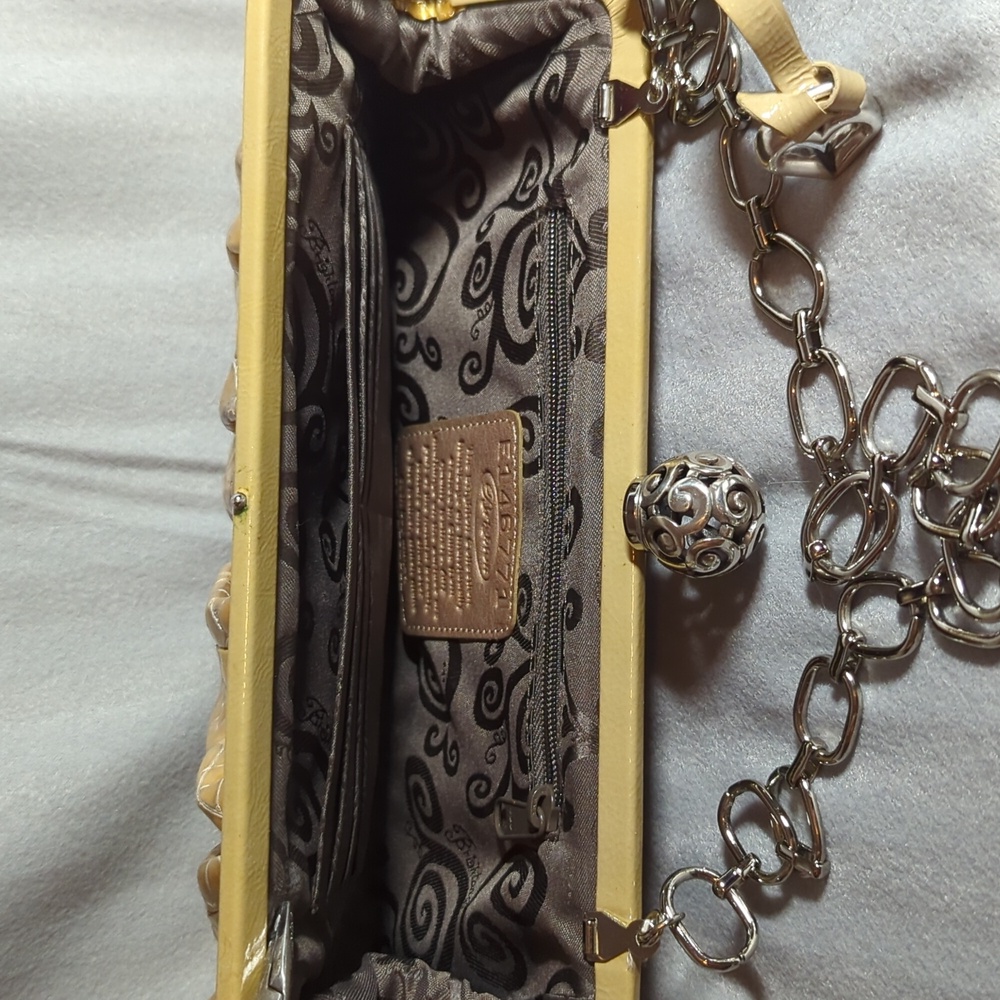 Brighton Chic Yellow Crocodile Pattern Clutch - image 7